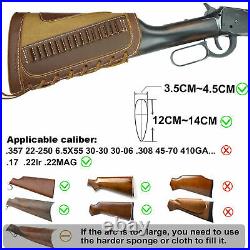 1 Set Leather Shooting Buttstock, Adjus Rifle Sling For. 22 LR. 17HMR. 22MAG USA