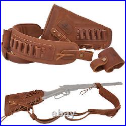 1 Set of No Drill Leather Rifle Buttstock, Matched Sling, Loop for. 357.30/30.35.38