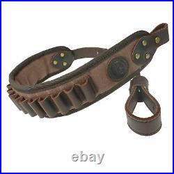 1 Sets Leather Rifle Shell Holder Buttstock with Gun Sling for. 30-30.308.357