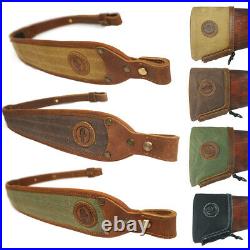 1 Sets Rifle Sling Straps with Gun Recoil Pad Shotgun Buttstock, Leather Canvas