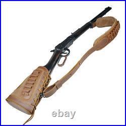 1 Suit of Leather Rifle Sling with Gun Buttstock For. 308.45-70.30-06 410GA