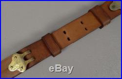 1 and 1/4 Inch Leather Military Style SLING Fits Rifle or Shotgun Gun Parts