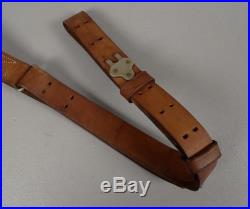 1 and 1/4 Inch Leather Military Style SLING Fits Rifle or Shotgun Gun Parts