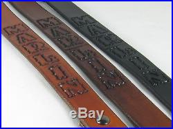 1 inch wide Handmade Genuine Leather Rifle Sling MARLIN Black