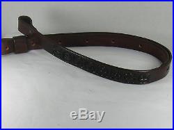 1 inch wide Handmade Genuine Leather Rifle Sling MOSSBERG Brown