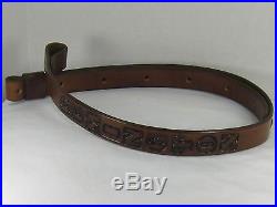 1 inch wide Handmade Genuine Leather Rifle Sling REMINGTON Brown