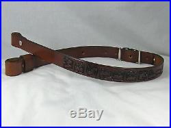 1 wide Handmade Leather Rifle Sling WESTERNFIELD Dark Brown color