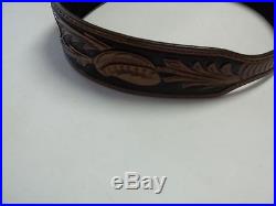 247 Show Brown Rifle Sling With Leaf Pattern Made By Bluehorn Custom Leather