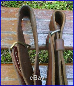 2 Vintage Leather Rifle Slings 1-1/4 Hunter and Unmarked Military Style