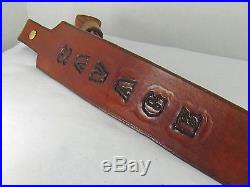 2 inches wide Handmade Genuine Leather Rifle Sling SAVAGE Tan