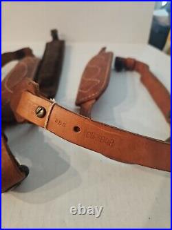 3 Leather Rifle Slings, Deer on sling, Hand Tooled, Two Of Them Are Plain, 9/36