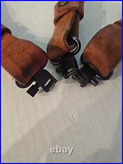 3 Leather Rifle Slings, Deer on sling, Hand Tooled, Two Of Them Are Plain, 9/36