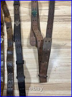 3 Us Ww1 1918 Vtg Military Army Leather Rifle Slings