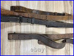 3 Us Ww1 1918 Vtg Military Army Leather Rifle Slings