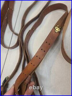 8 Lot vintage Boyt heavy leather rifle slings quick detach swivels, Belt withother