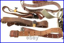 9 Vintage Rifle Gun Firearm Leather Sling Carry Straps