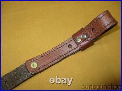 AA & E Brown Leather Rifle Sling 1 Inch Cobra Basket Weave Pattern No 2056