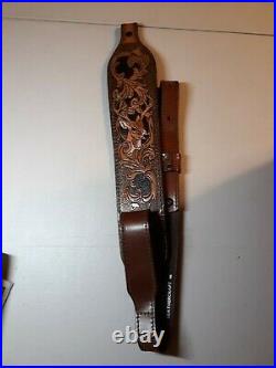 AA&E Leathercraft Vintage Buck Scene Rifle/Shotgun Gun Sling Padded #3065