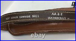 AA&E Padded Top Grain Brown Leather Rifle Shotgun Gun Sling Strap Vintage #6011