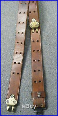 Adjustable Leather RIFLE SLING STRAP WITH SWIVELS