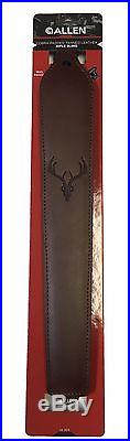 Allen Cobra Padded Tanned Leather Rifle Sling with Swivels 8145 One Hand Adjust