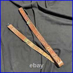 Antique 1940s Hunting Rifle Leather Sling M1 Garand Style