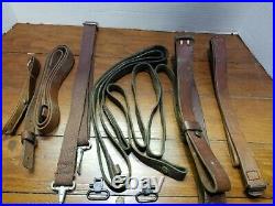 Antique Leather Rifle Straps Slings Adjustable Military Collectibles Lot
