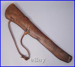 Antique c1900 Leather Wolf F. B. K. Rifle Scabbard Holder Sling