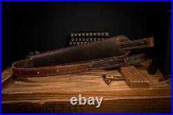 BF500 Amish Handmade Buffalo Leather Rifle Sling Durable and Stylish