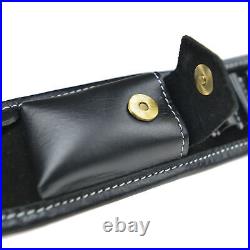 BLACK Leather Rifle Buttstock With Matched Gun Sling For. 308.45-70.44-40 410ga