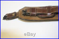BROWN LEATHER RIFLE, SHOTGUN, MUZZLELOADER SLING WITH SWIVELS