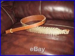 Banded Spitting Cobra Rifle Sling in Brown Leather