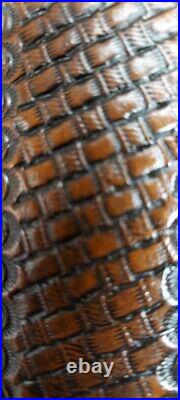 Basket Weave Custom made hand carved leather padded rifle sling