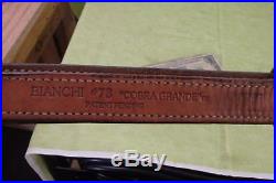 Basket weave Bianchi Cobra Grande #73 sheep fleece lined leather rifle sling +QD