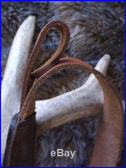 Beautiful Vintage Pathfinder Brown Deer Elk Ram Trees Carved Padded Rifle Sling