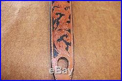 Bianchi #74 Cobra Grande Carved Dyed Leather Hunting Rifle Sling Strap