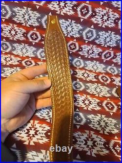 Bianchi Cobra Tooled Weave Stitched Leather Rifle Sling