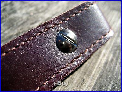 Black Cherry Leather Rifle Sling Padded Handmade in USA