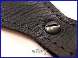 Black Leather Rifle Sling Padded Handmade in USA