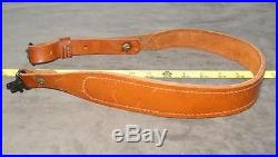 Boyt 1 Cobra style smooth leather saddle stitched suede lined rifle sling + QDs