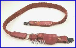 Braided Leather Rifle Sling 34 Inches 1 Swivels European #2