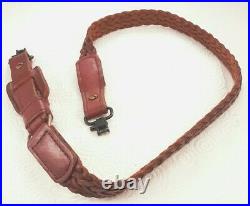 Braided Leather Rifle Sling 34 Inches 1 Swivels European #2