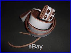 British WWI & WWII Lee Enfield SMLE Leather Rifle Sling WHITE Reproduction Jx715