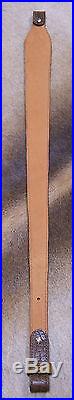 Brown Leather Rifle Sling B Monogram, Handcrafted in the USA, Economy AA