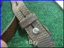 Brown leather K98 mauser sling, cg 42 dated WWII, complete