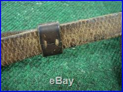 Brown leather K98 mauser sling, cg 42 dated WWII, complete
