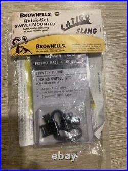 Brownells Quick Set Latigo Rifle Sling Leather 1 Matte Brown USA New in Pkg