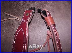 Browning Leather Adjustable Rifle Sling with Swivels Mint Condition