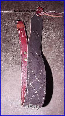 Browning Leather Adjustable Rifle Sling with Swivels Mint Condition