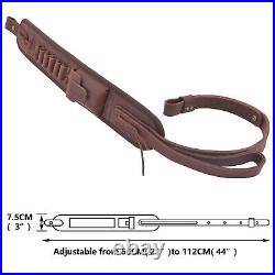 Buffalo Hide Leather Rifle Sling Canvas Shotgun Strap For 12GA. 308.22LR. 30/30